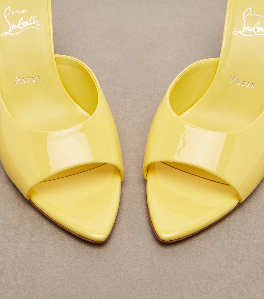 Christian Louboutin Miss Z patent leather mules in Yellow - Mid Heel Sandals