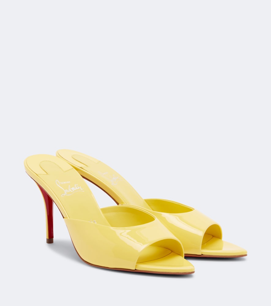 Christian Louboutin Miss Z patent leather mules in Yellow - Mid Heel Sandals