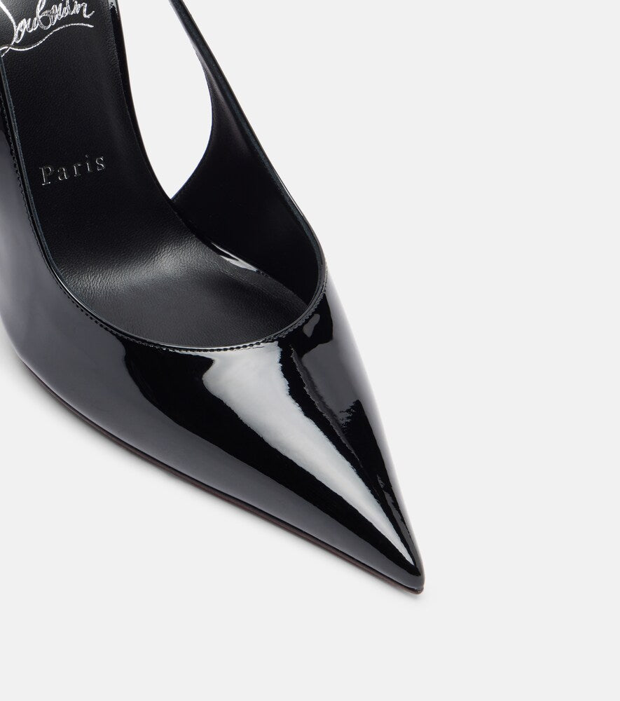 Black Christian Louboutin Miss Z patent leather slingback pumps - High-Heel Pumps