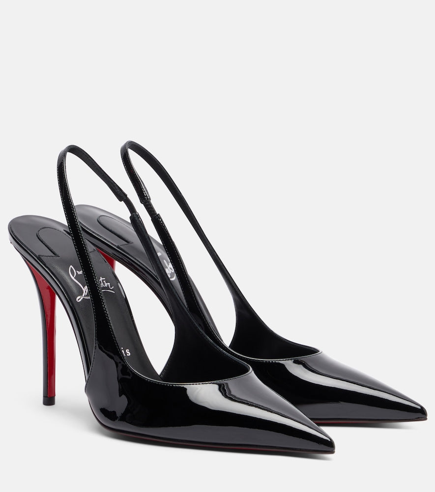 Black Christian Louboutin Miss Z patent leather slingback pumps - High-Heel Pumps