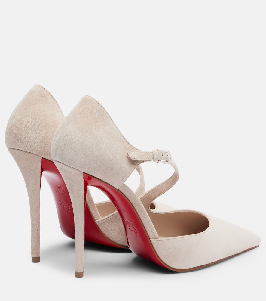 Christian Louboutin Miss Ziggyta 100 suede pumps (Beige) - High-Heel Pumps