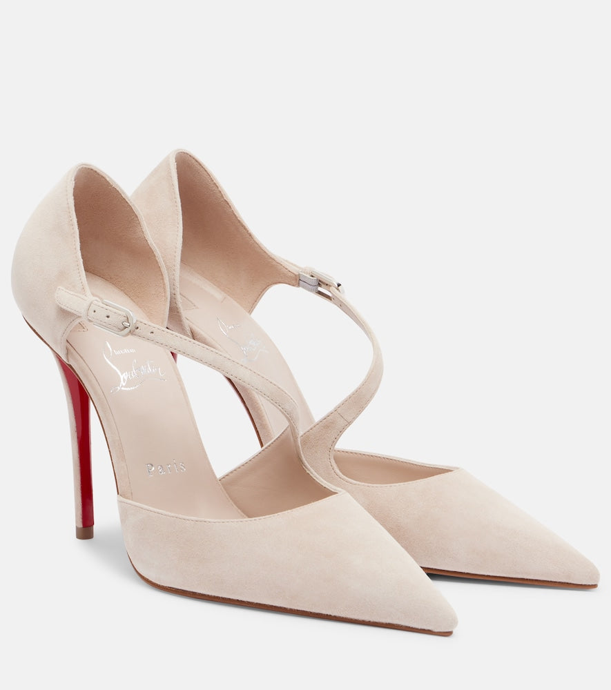 Christian Louboutin Miss Ziggyta 100 suede pumps (Beige) - High-Heel Pumps