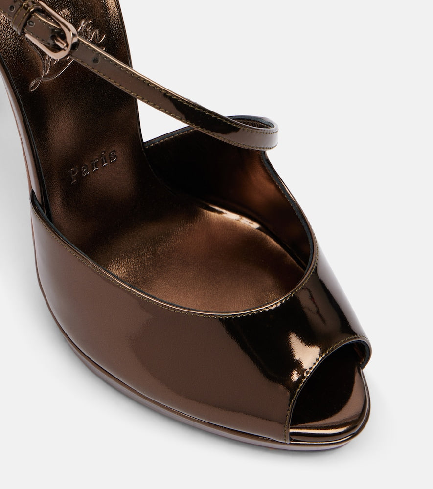 Christian Louboutin Miss Zigourata 120 mirrored leather sandals in Brown - Heeled Sandals