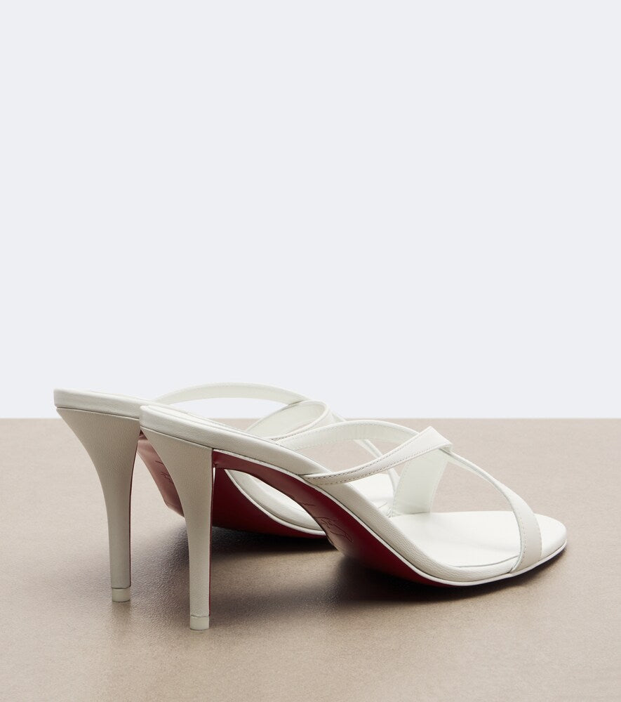 Christian Louboutin Mulazee Cross leather sandals (White) - Mid Heels
