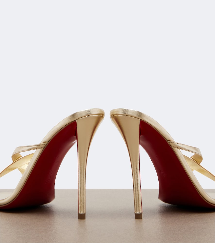 Christian Louboutin Mulazee Cross metallic leather sandals in Gold - High Heels