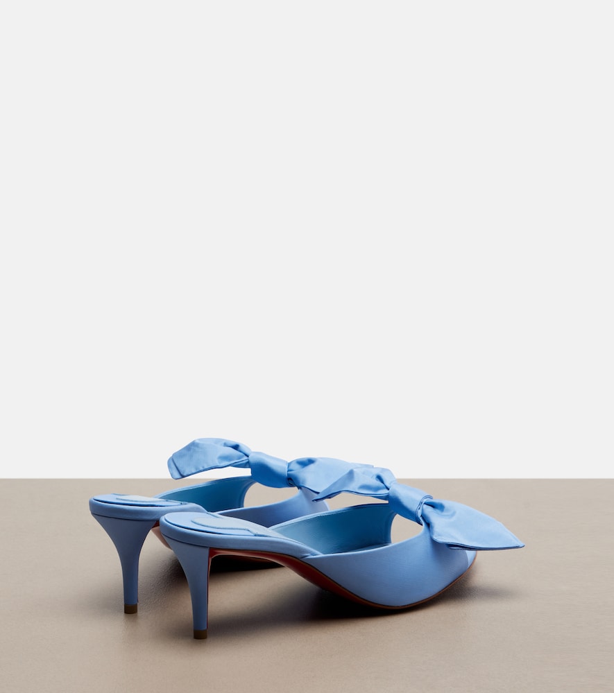 Christian Louboutin Mulazee bow-detail silk taffeta mules (Blue) - Heeled Sandals