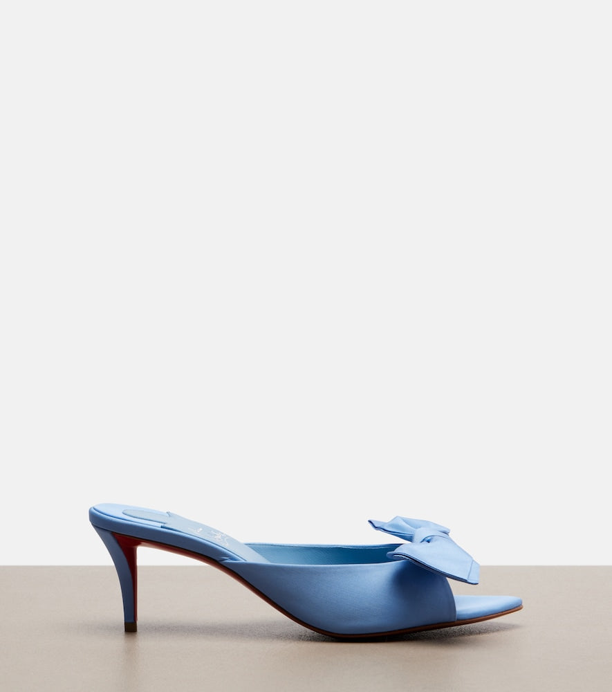 Christian Louboutin Mulazee bow-detail silk taffeta mules (Blue) - Heeled Sandals