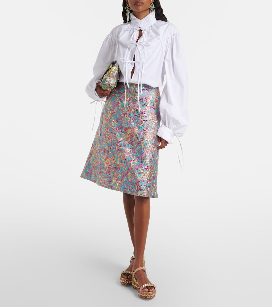 Multicoloured Christian Louboutin Pyraclou floral studded espadrille wedges - High Espadrilles