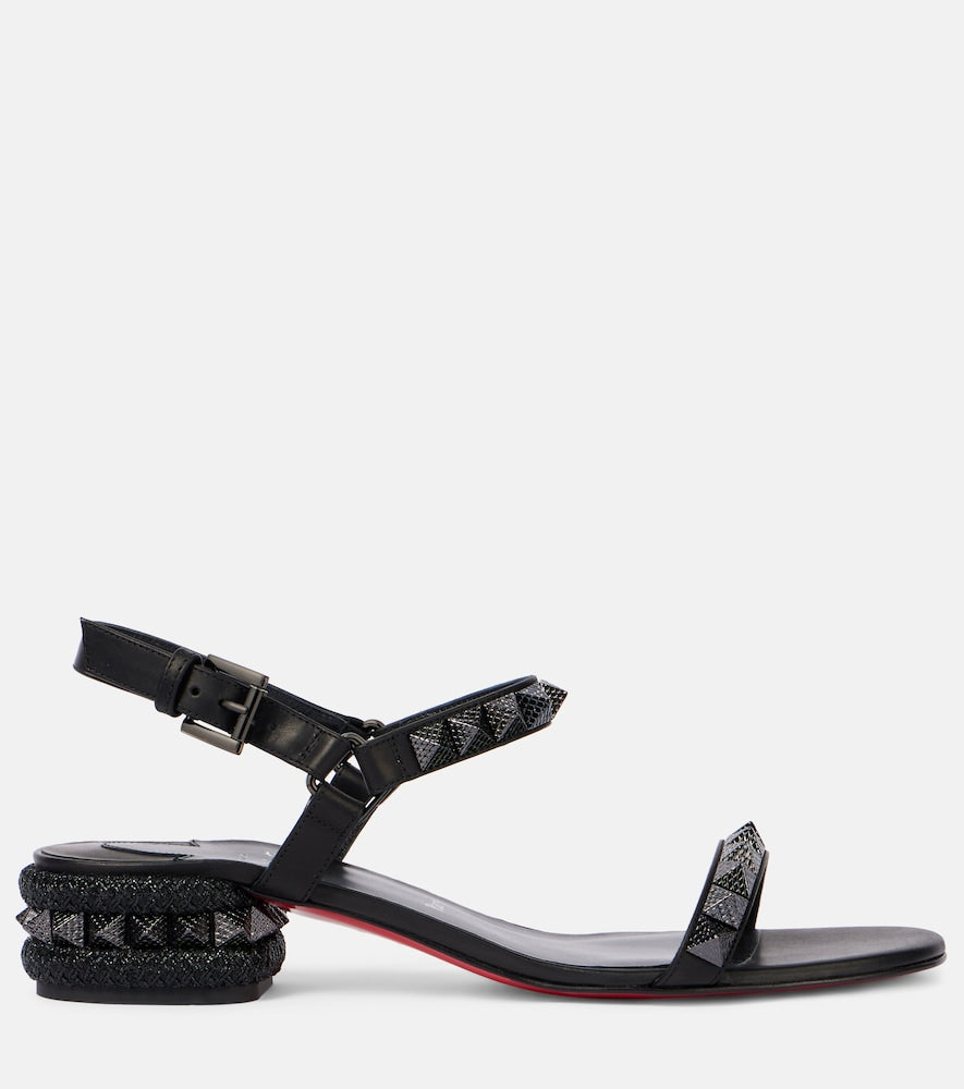 Christian Louboutin Pyrasand 30 leather sandals (Black) - Flat Sandals