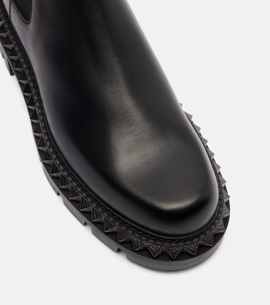 Christian Louboutin St Emilia embellished leather ankle boots - Black Flat Boots