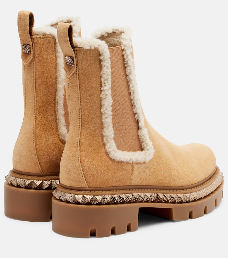 Christian Louboutin St Emilia studded leather Chelsea boots (Beige) - Flat Boots