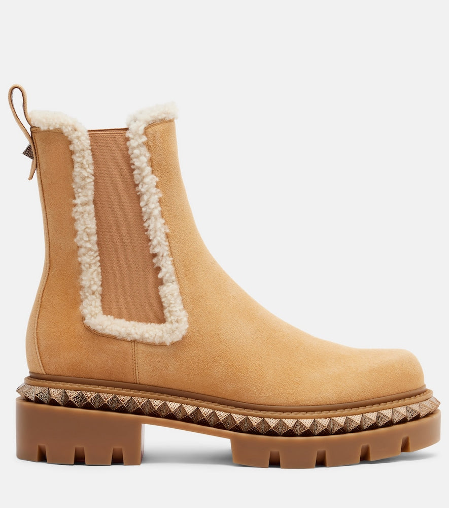 Christian Louboutin St Emilia studded leather Chelsea boots (Beige) - Flat Boots