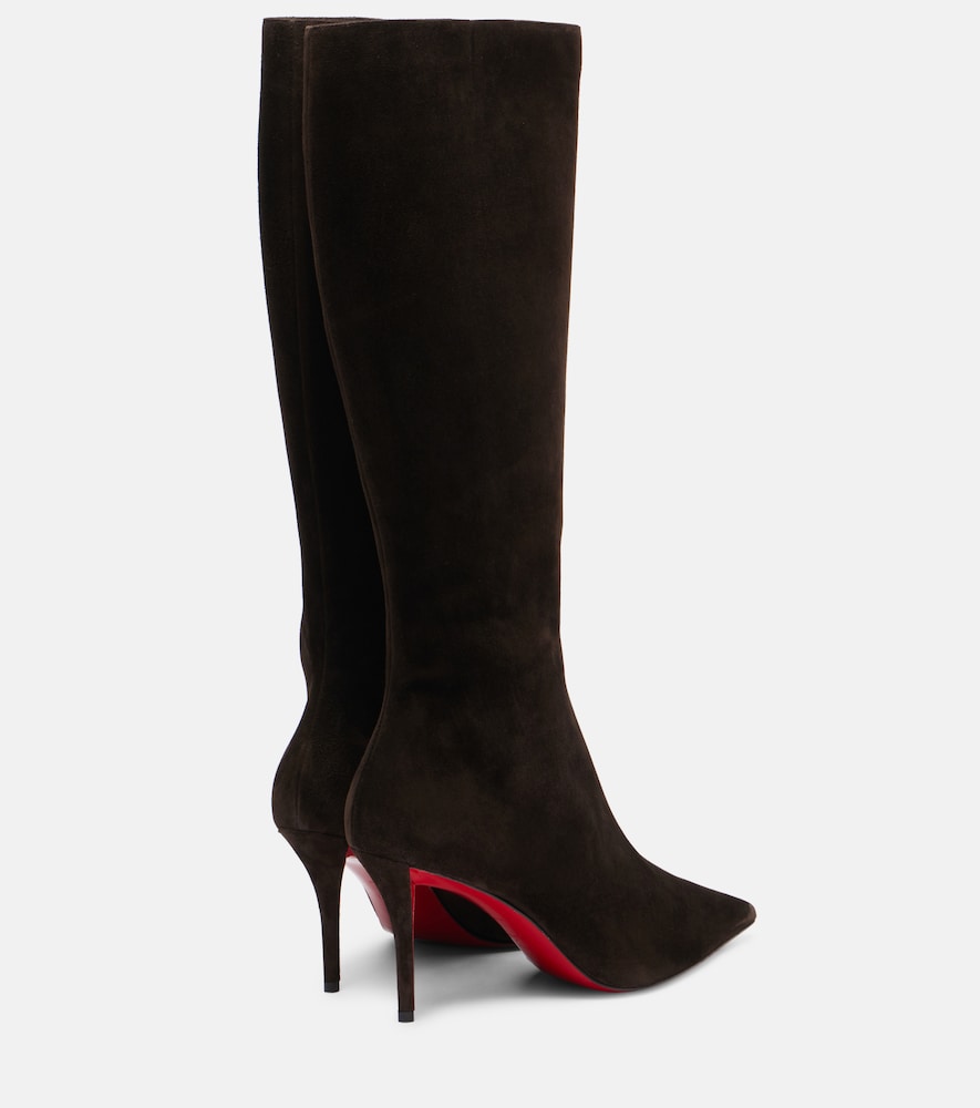 Christian Louboutin Suede knee-high boots (Brown) - Mid Heel Boots