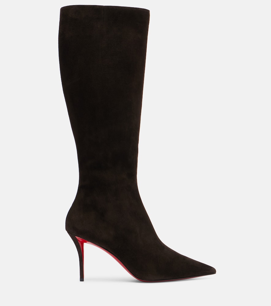 Christian Louboutin Suede knee-high boots (Brown) - Mid Heel Boots