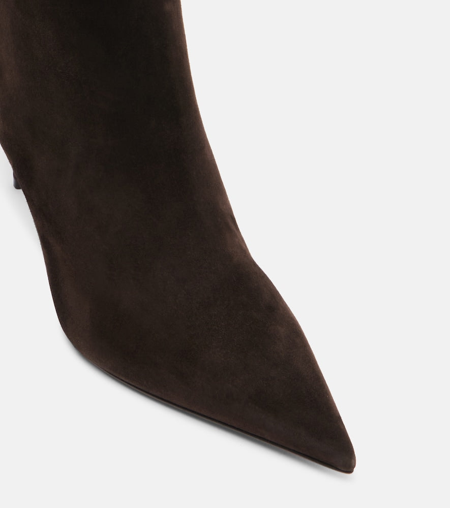 Christian Louboutin Suede knee-high boots (Brown) - Mid Heel Boots