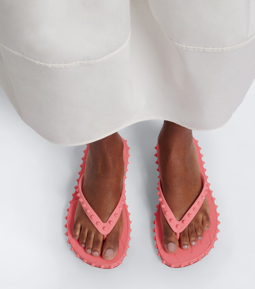 Christian Louboutin Super Loubi Flip spiked thong sandals - Pink Flat Sandals