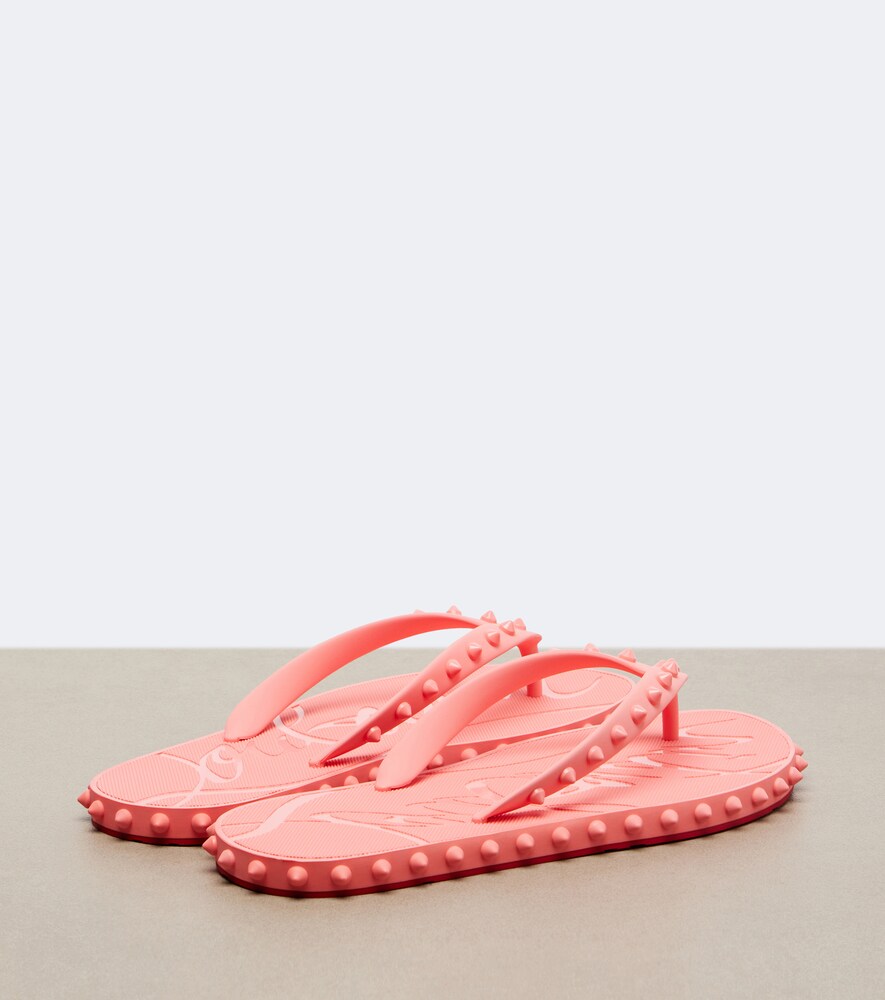 Christian Louboutin Super Loubi Flip spiked thong sandals - Pink Flat Sandals