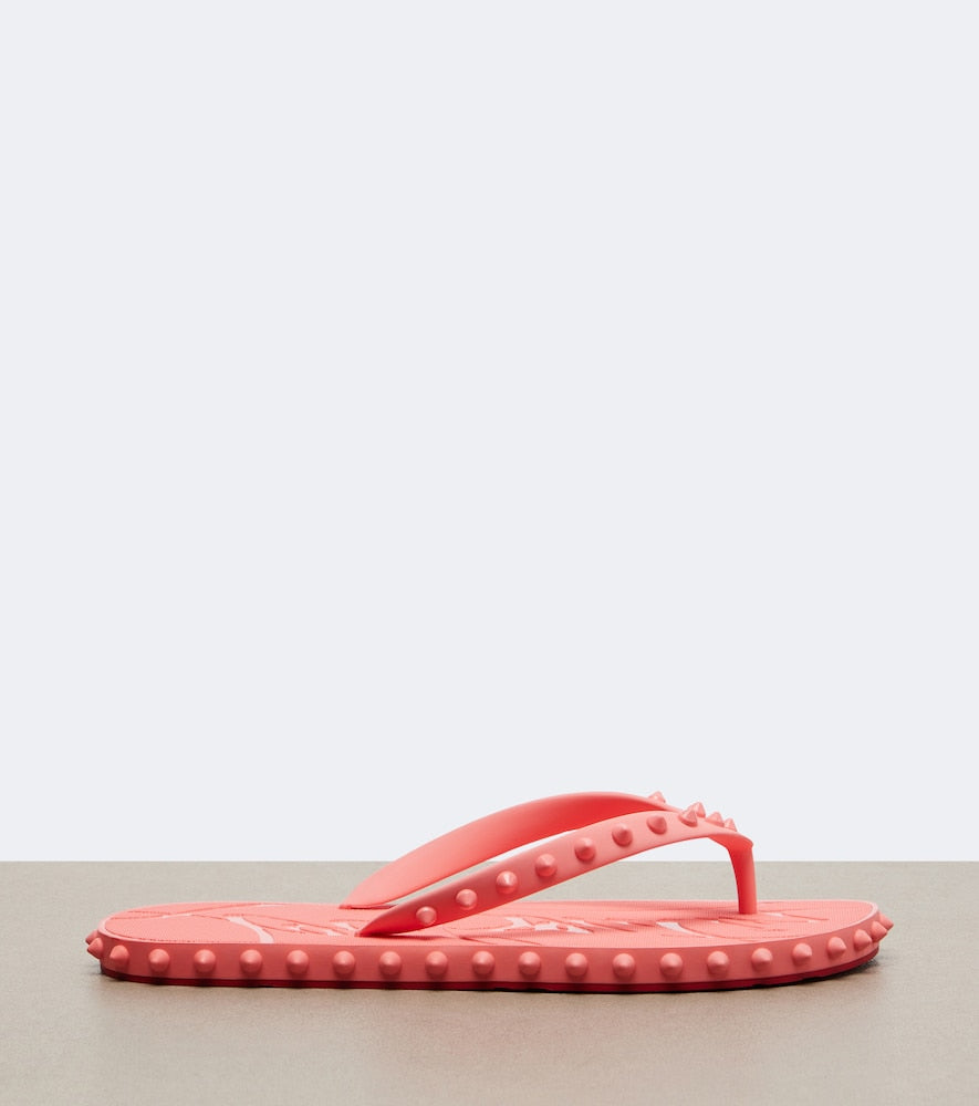Christian Louboutin Super Loubi Flip spiked thong sandals - Pink Flat Sandals