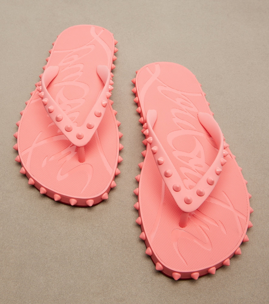 Christian Louboutin Super Loubi Flip spiked thong sandals - Pink Flat Sandals