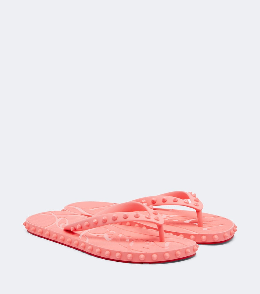 Christian Louboutin Super Loubi Flip spiked thong sandals - Pink Flat Sandals