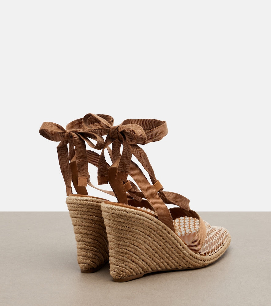 Christian Louboutin Toleda mesh espadrille wedges (Brown) - High Espadrilles