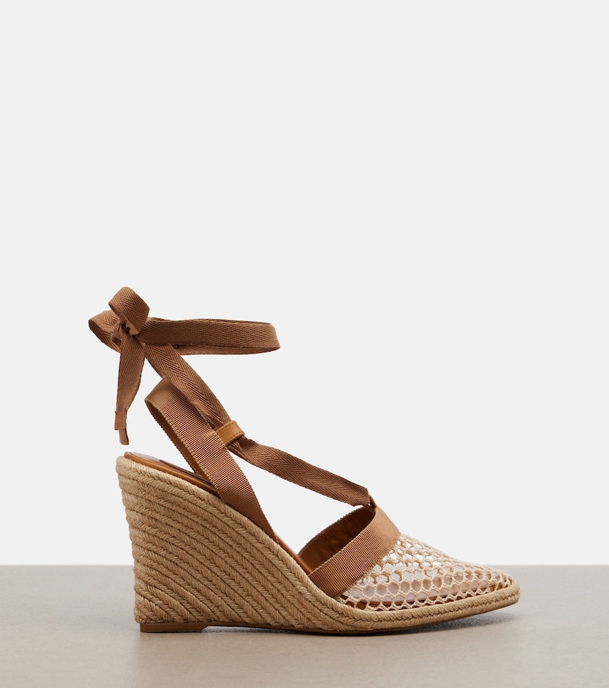 Christian Louboutin Toleda mesh espadrille wedges (Brown) - High Espadrilles