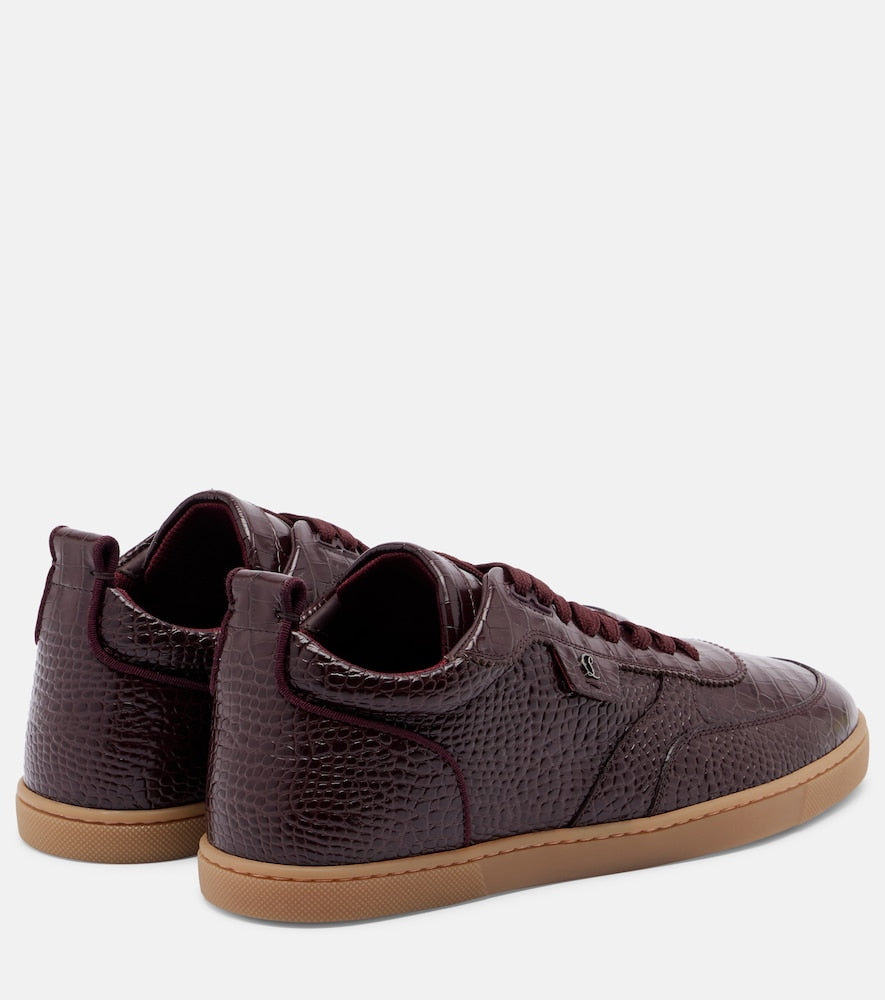 Christian Louboutin Tutti Rui croc-effect leather sneakers in Burgundy - Low-Top Sneakers