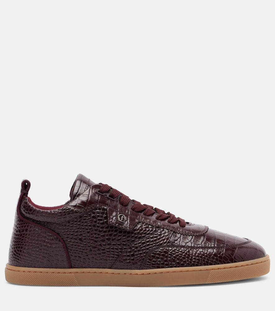 Christian Louboutin Tutti Rui croc-effect leather sneakers in Burgundy - Low-Top Sneakers