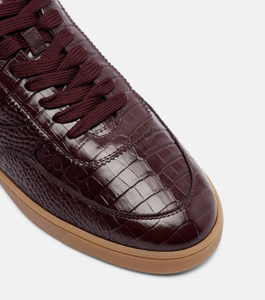 Christian Louboutin Tutti Rui croc-effect leather sneakers in Burgundy - Low-Top Sneakers