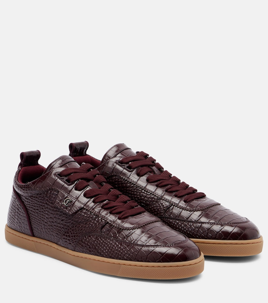 Christian Louboutin Tutti Rui croc-effect leather sneakers in Burgundy - Low-Top Sneakers