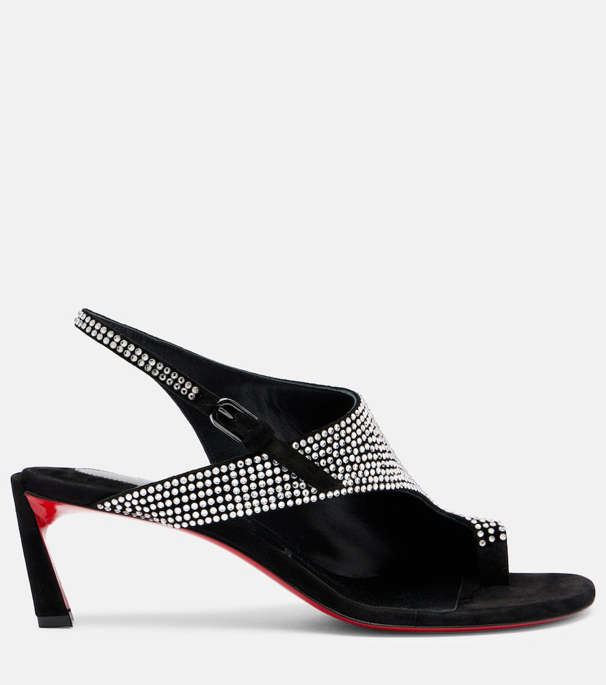 Christian Louboutin Viva Condora 55 suede sandals (Black) - Heeled Sandals