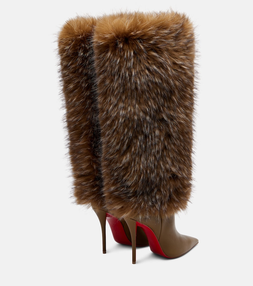 Metallic Christian Louboutin Yangzee 100 leather knee-high boots - Knee-high Boots