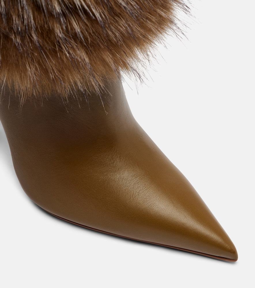 Metallic Christian Louboutin Yangzee 100 leather knee-high boots - Knee-high Boots