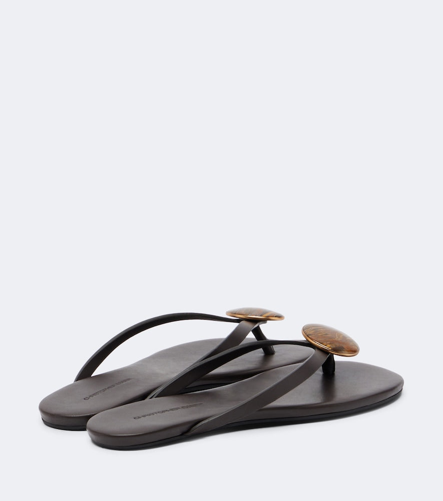 Christopher Esber Aura Quartz leather thong sandals