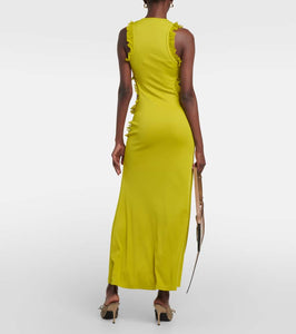 Christopher Esber Carina ruffled cutout midi dress