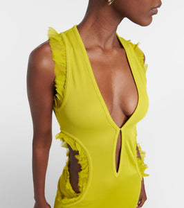 Christopher Esber Carina ruffled cutout midi dress
