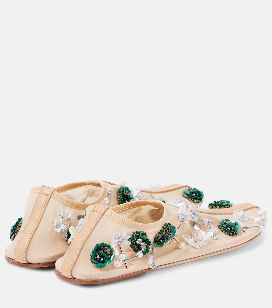 Christopher Esber Embla embellished mesh ballet flats