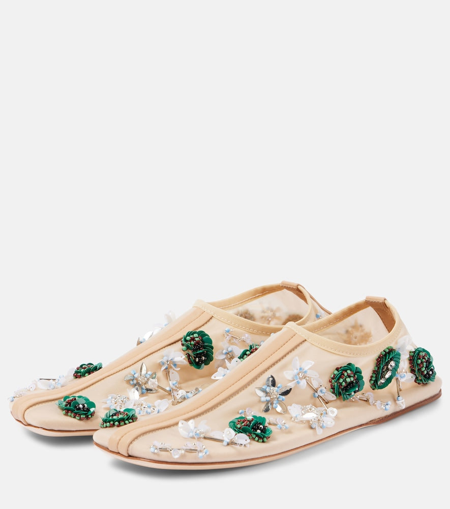 Christopher Esber Embla embellished mesh ballet flats