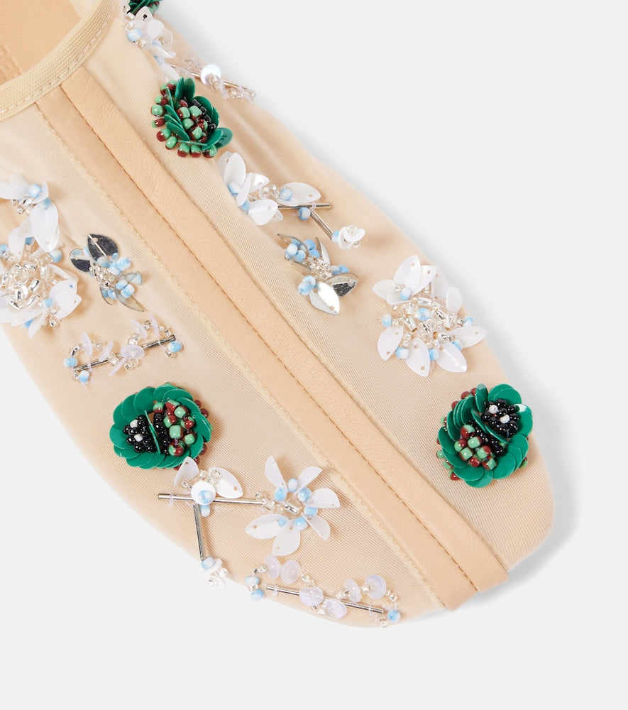 Christopher Esber Embla embellished mesh ballet flats