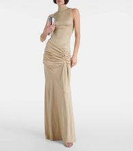 Christopher Esber Fusion ruched faille maxi dress