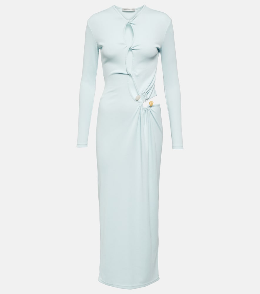 Christopher Esber Gathered cutout jersey midi dress. Christopher Esber 褶皱镂空针织中长连衣裙