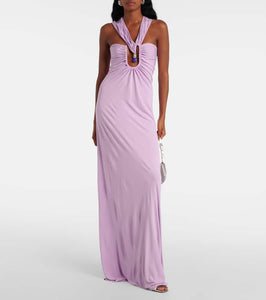 Christopher Esber Helix embellished cutout jersey gown