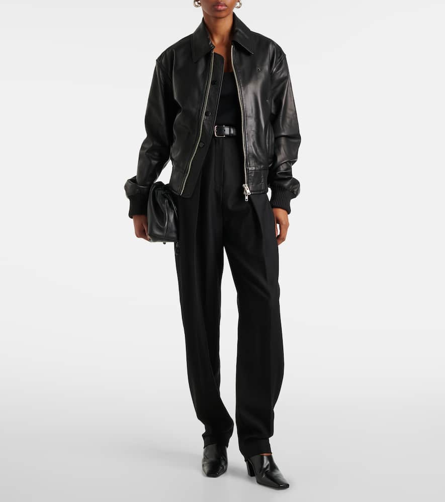 Christopher Esber Leather bomber jacket