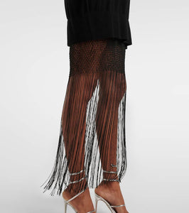 Christopher Esber Macrame Monument wool and cashmere maxi dress