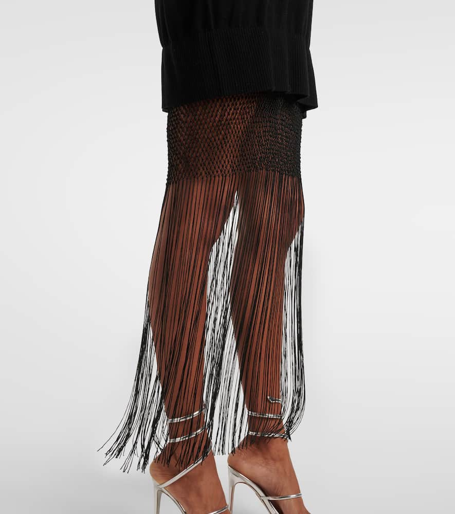 Christopher Esber Macrame Monument wool and cashmere maxi dress