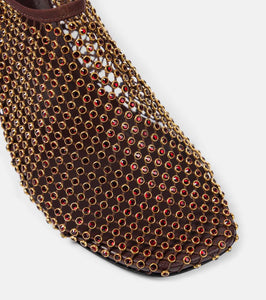 Christopher Esber Minette crystal-embellished fishnet pumps