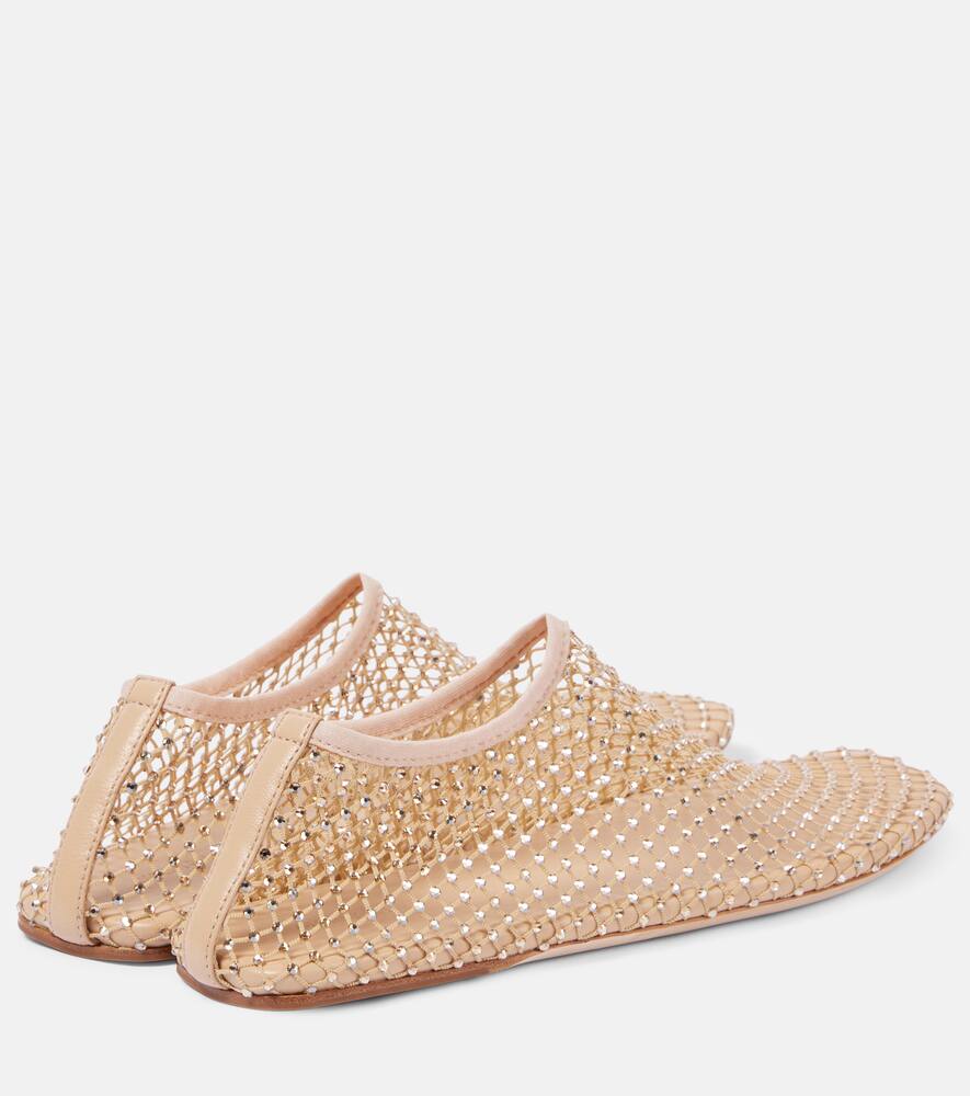 Christopher Esber Minette crystal-embellished mesh slip-on shoes