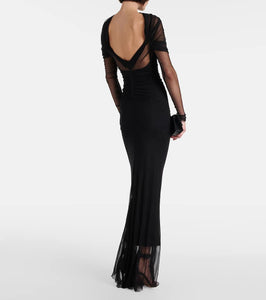 Christopher Esber Veiled off-shoulder silk tulle gown