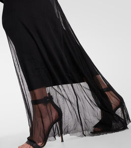 Christopher Esber Veiled off-shoulder silk tulle gown