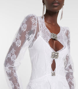 Christopher Kane Embellished cutout lace gown